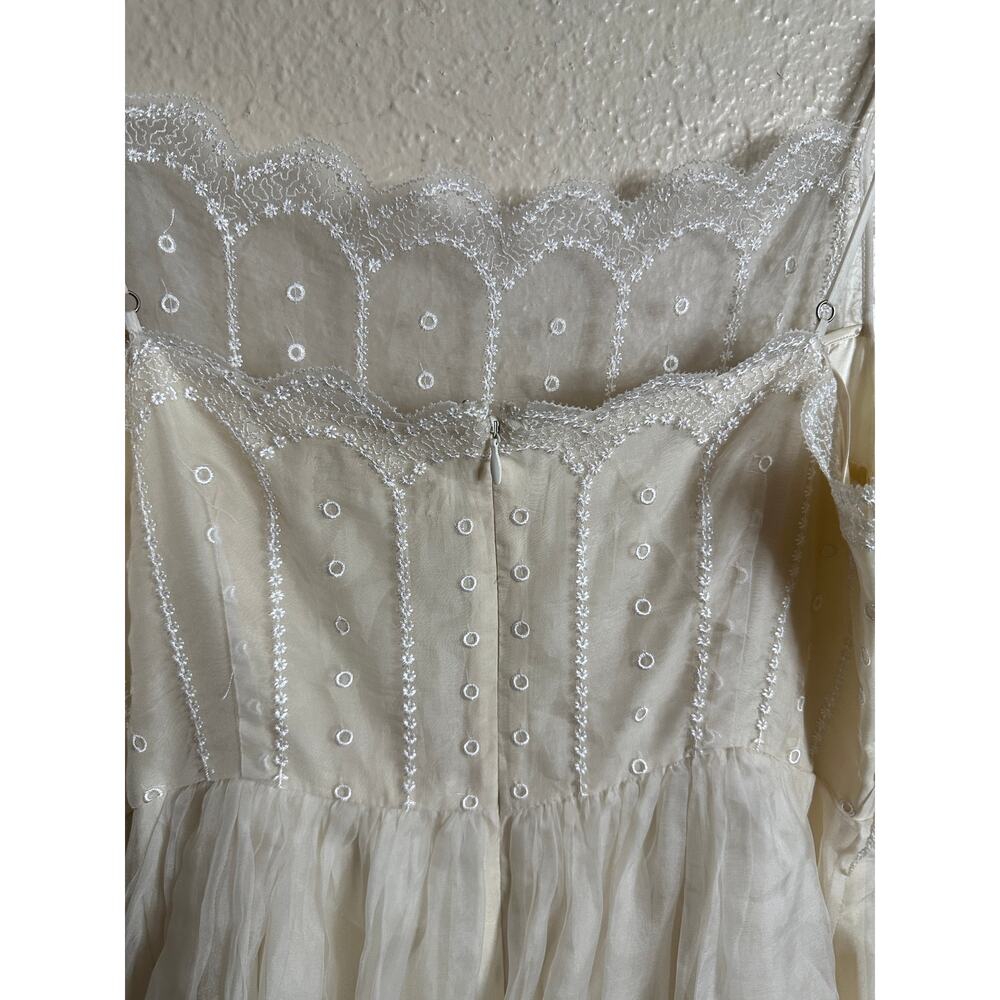 Saja Whimsical Wedding Dress 100% Silk Lace Womans 8 - Picture 10 of 15